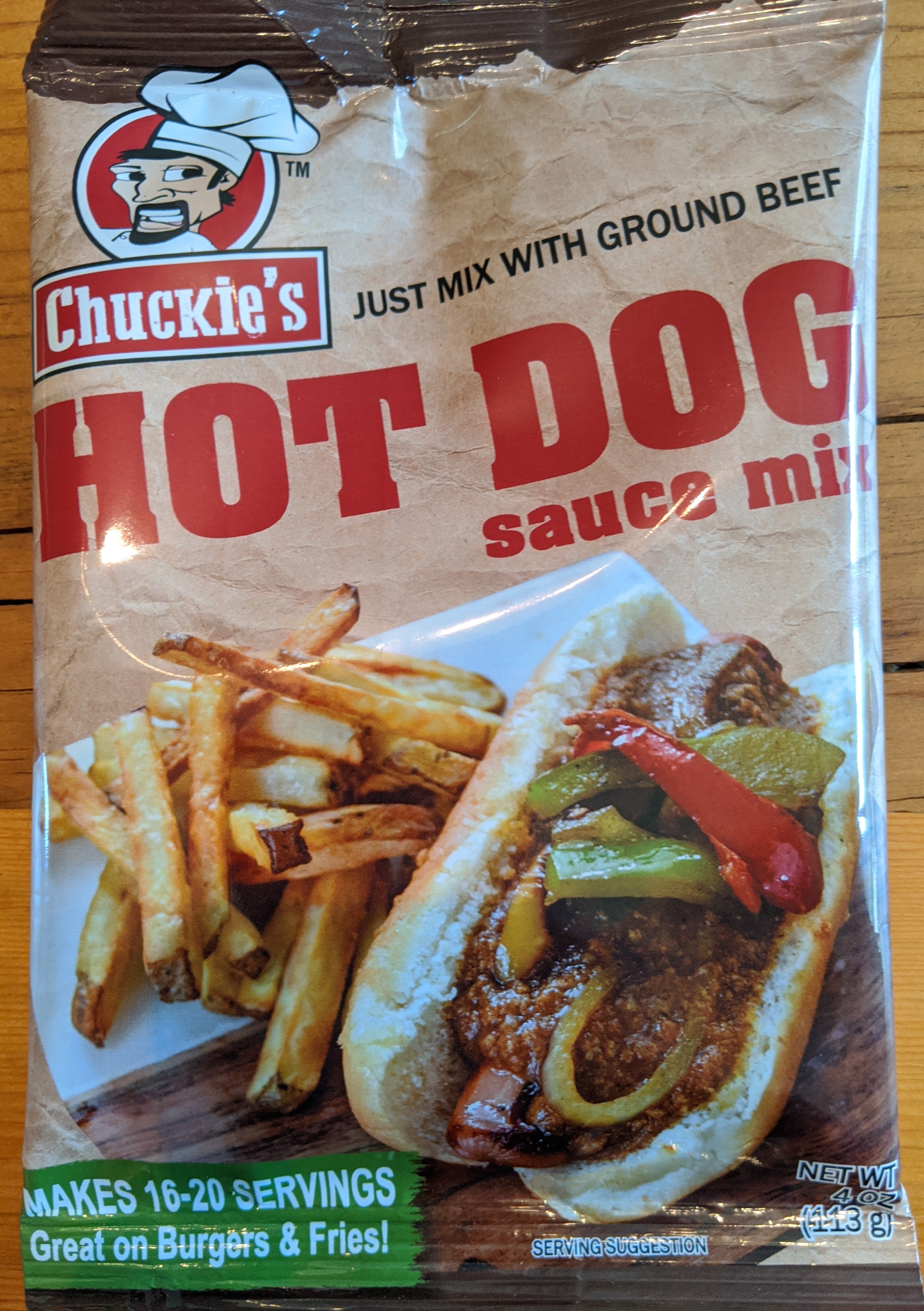 3 pack Chuckie's Hot Dog Sauce Mix 4oz package